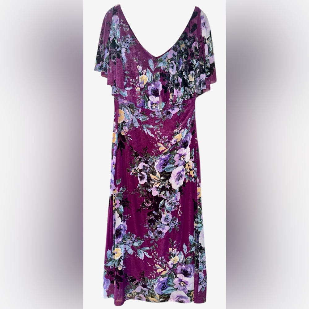 Connected Apparel Women's Flutter Sleeve V-Neck Dress NWOT 💕